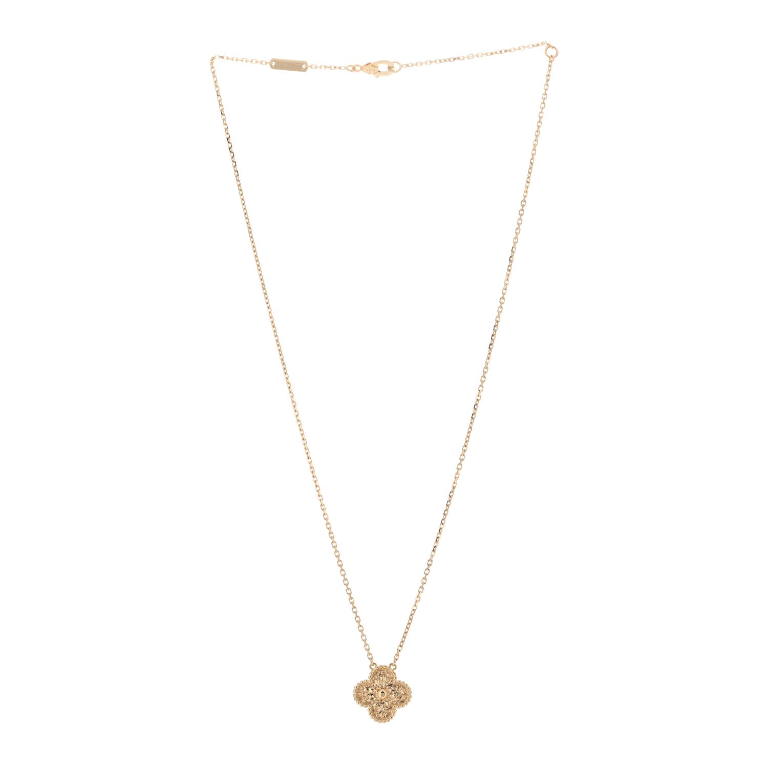 Van Cleef & Arpels 18K Yellow Gold Vintage Alhambra Pendant Necklace 2 of 5