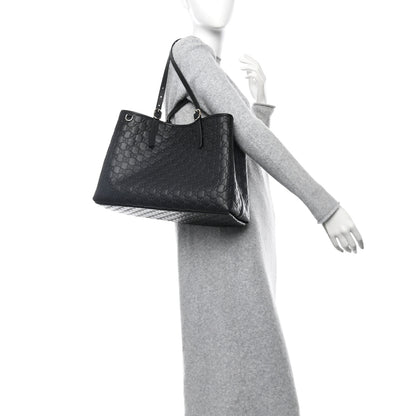 Gucci GG Calfskin Embossed Calfskin Large Tote Bag Black 2 of 12
