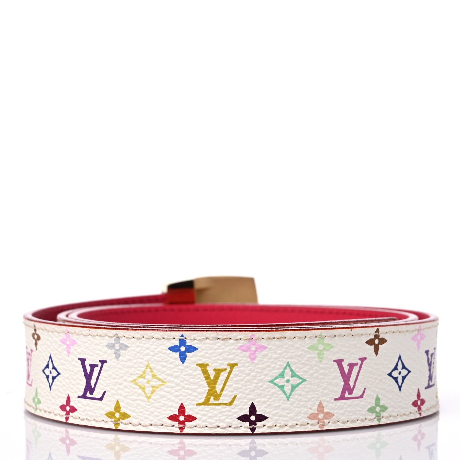 Louis Vuitton Monogram Multicolor LV Cut Reversible Belt 85 34 White 2 of 5