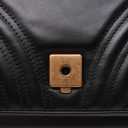 Gucci Calfskin Matelasse Small GG Marmont Shoulder Bag Black 13 of 19