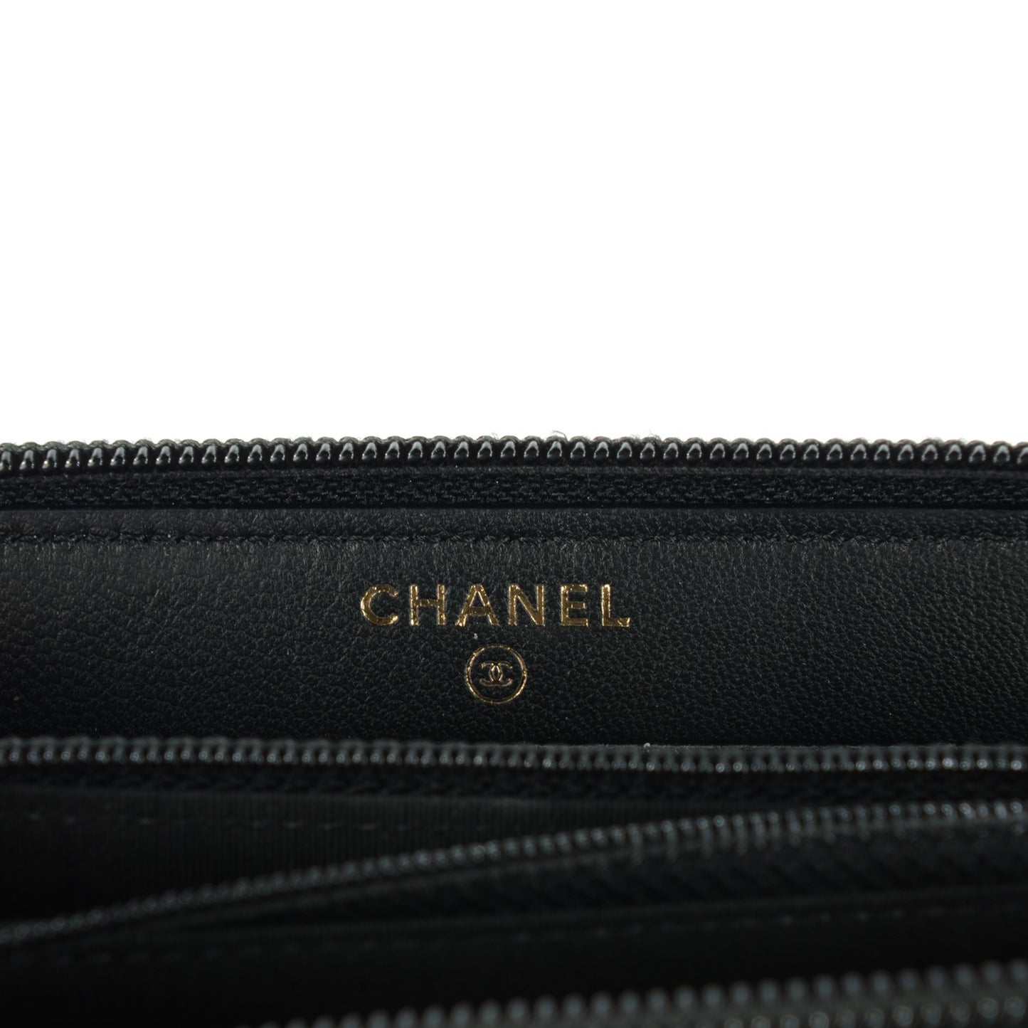 Lambskin Quilted Small Boy Zip Around Wallet Black