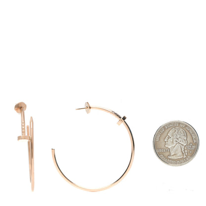 Cartier 18K Pink Gold Juste Un Clou Hoop Earrings 5 of 10