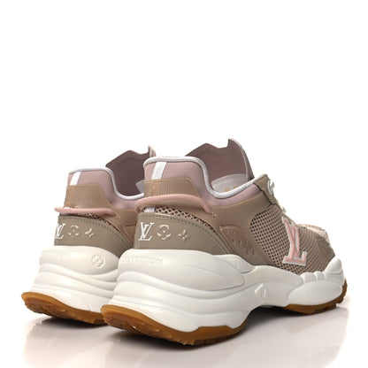 Louis Vuitton Patent Calfskin Technical Mesh Monogram Run 55 Sneakers 39 Beige Pink White 4 of 7