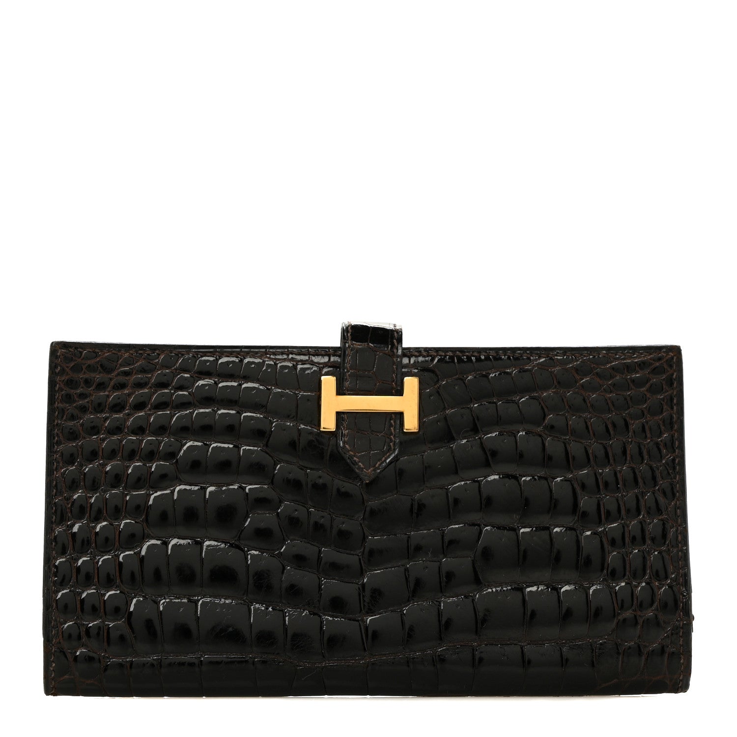 Hermes Shiny Alligator Bearn Wallet Ebene 1 of 8