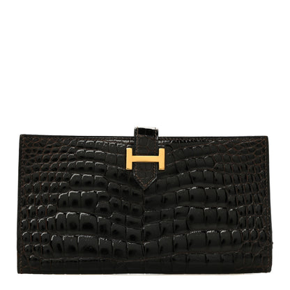 Hermes Shiny Alligator Bearn Wallet Ebene 1 of 8
