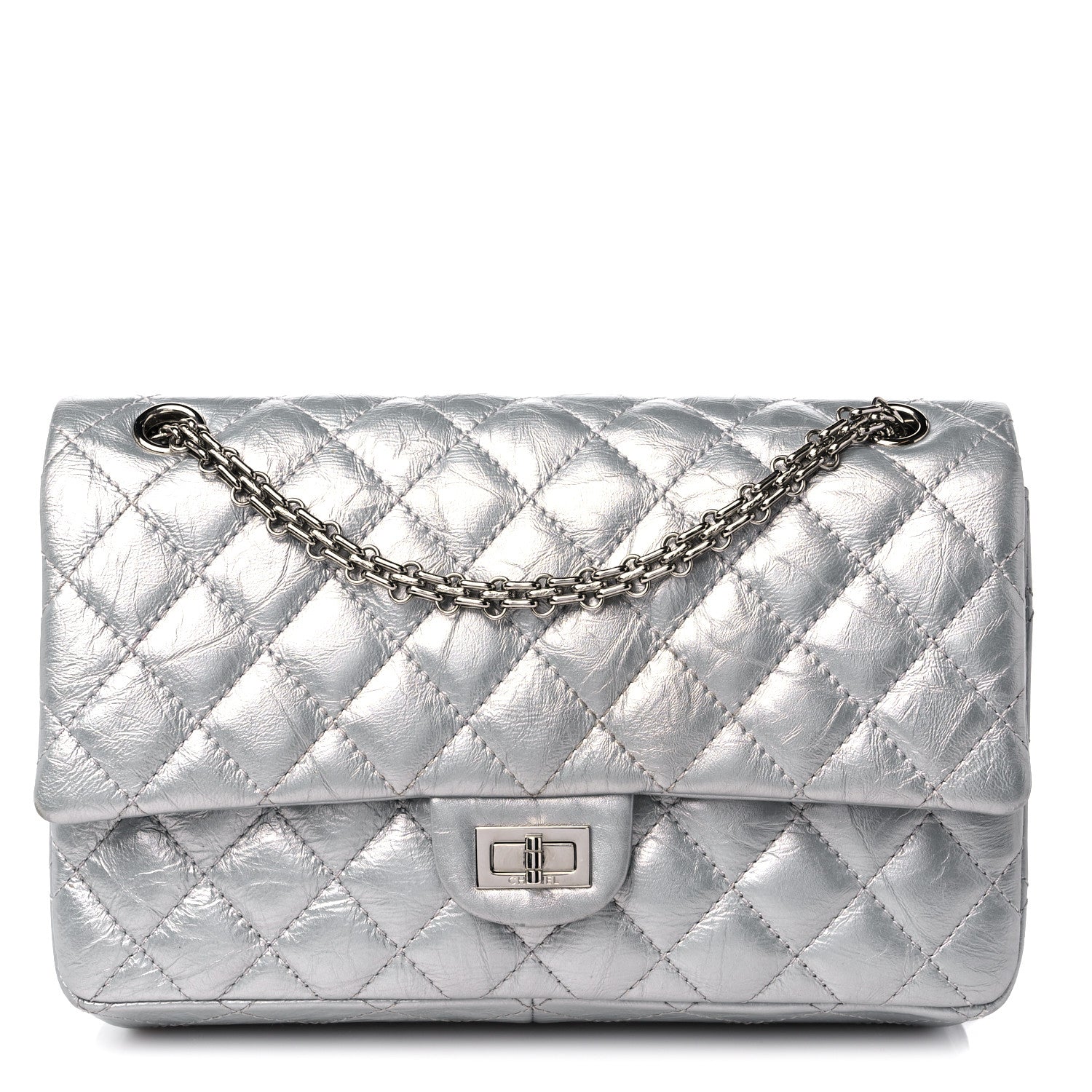 Chanel Metallic Aged Calfskin Quilted 2.55 Reissue 226 Flap Silver 1 of 9