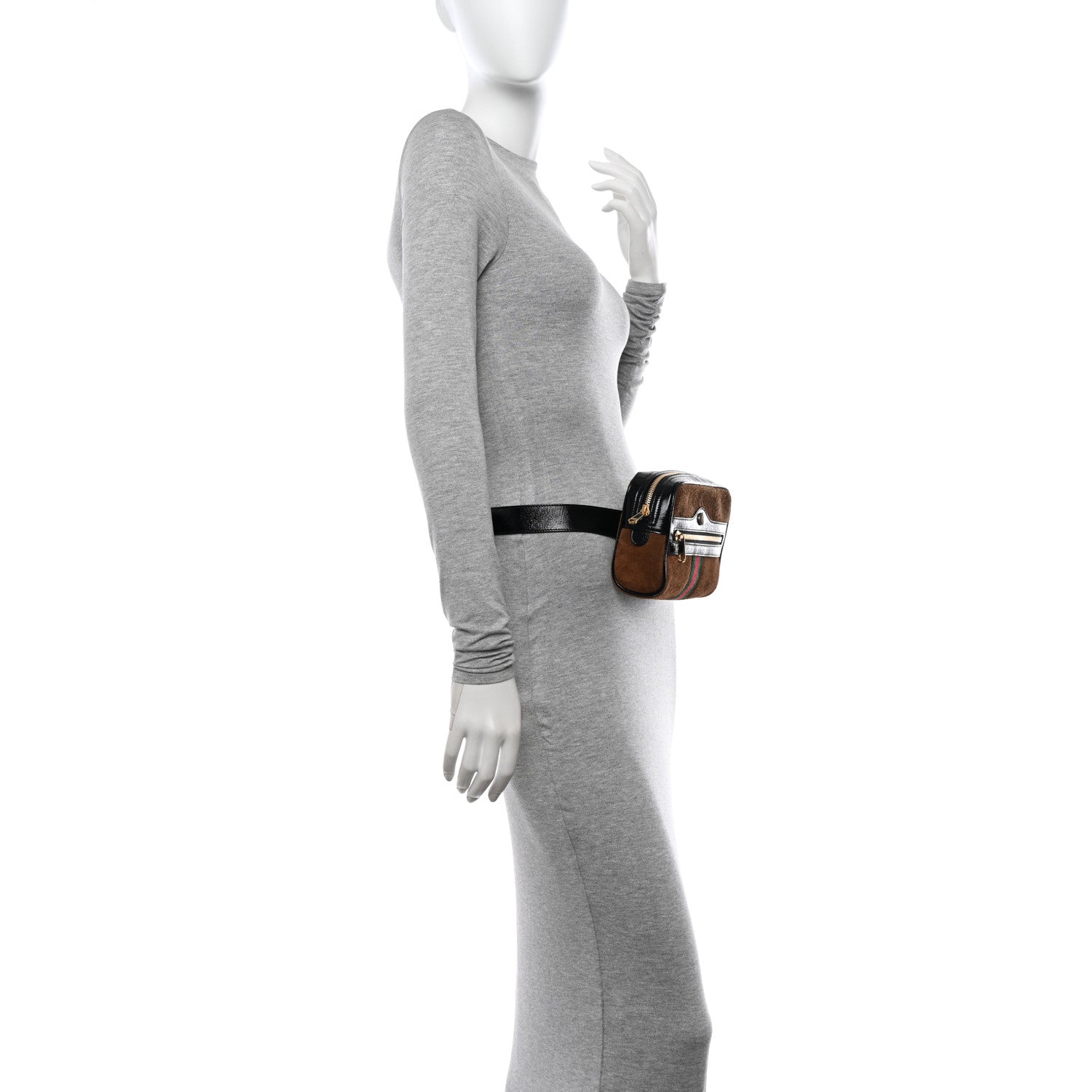 Gucci Suede Small Ophidia Belt Bag 85 34 Brown 3 of 10