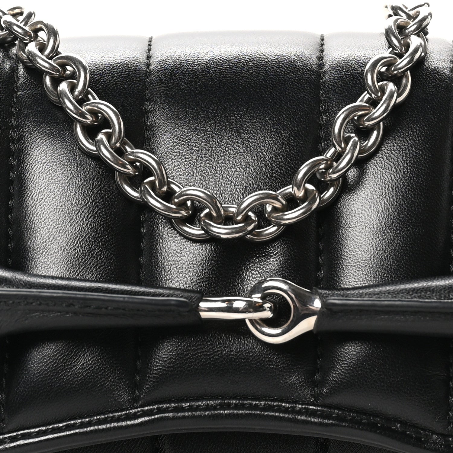 Gucci Nappa Vertical Matelasse Small Maxi Horsebit Chain Shoulder Bag Black 8 of 10