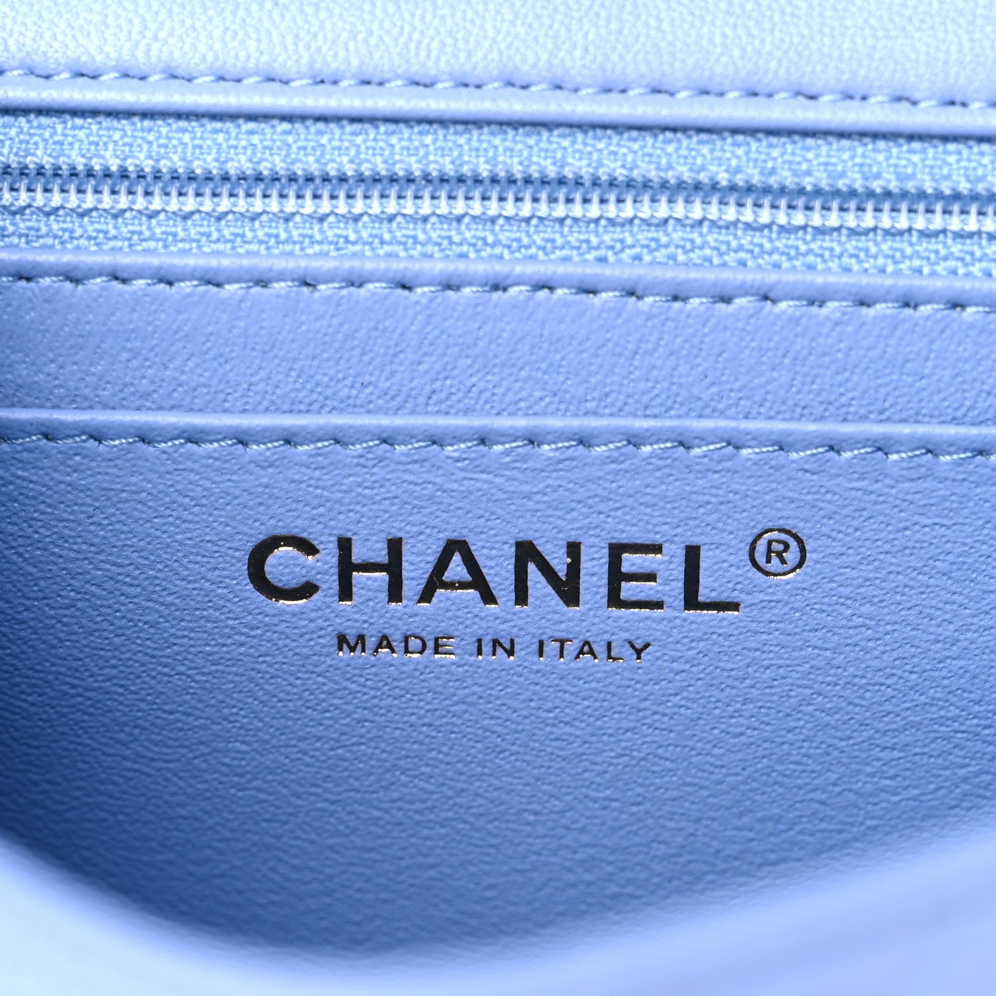 Lambskin Quilted Mini Square Flap Blue