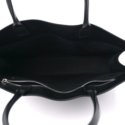 Celine Triomphe Canvas Calfskin Horizontal Cabas Black 5 of 10