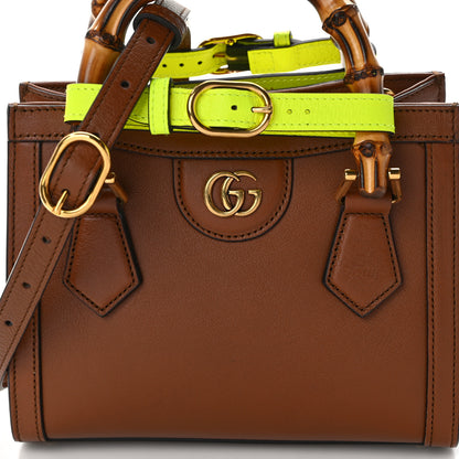 Gucci Wonka Grain Calfskin Mini Diana Tote Bag Cuir Yellow Fluo 12 of 13