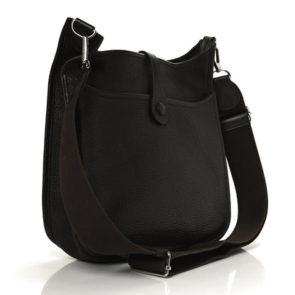 Hermes Taurillon Clemence Evelyne III PM Chocolate 2 of 11