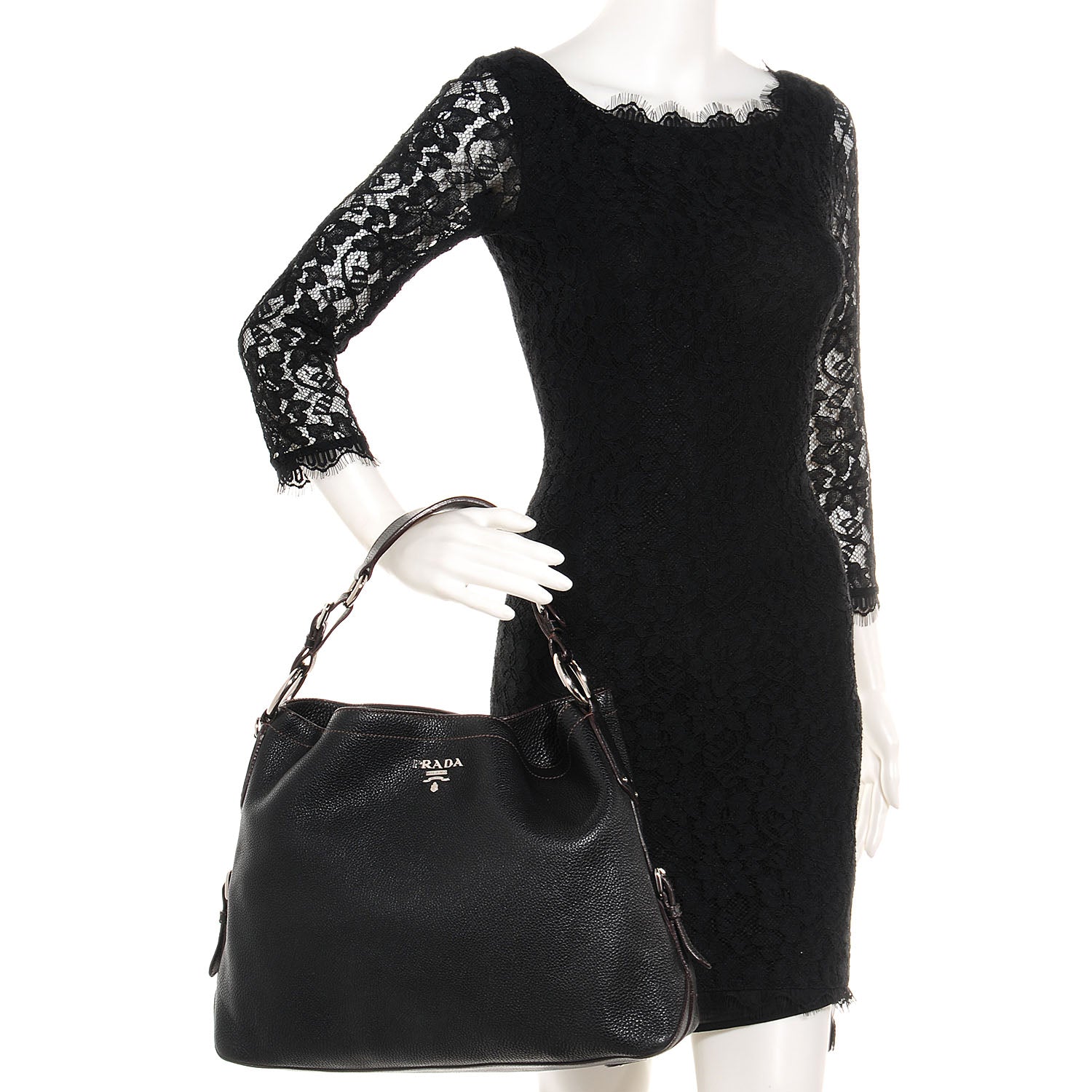 Prada Vitello Daino Hobo Nero Black 2 of 11