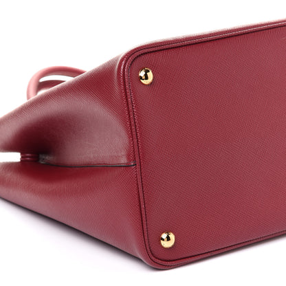 Prada Saffiano Cuir Large Double Bag Fuoco 10 of 12
