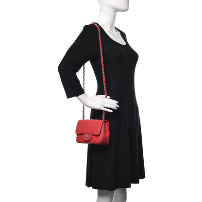 Chanel Lambskin Quilted Mini Square Flap Light Red 2 of 10