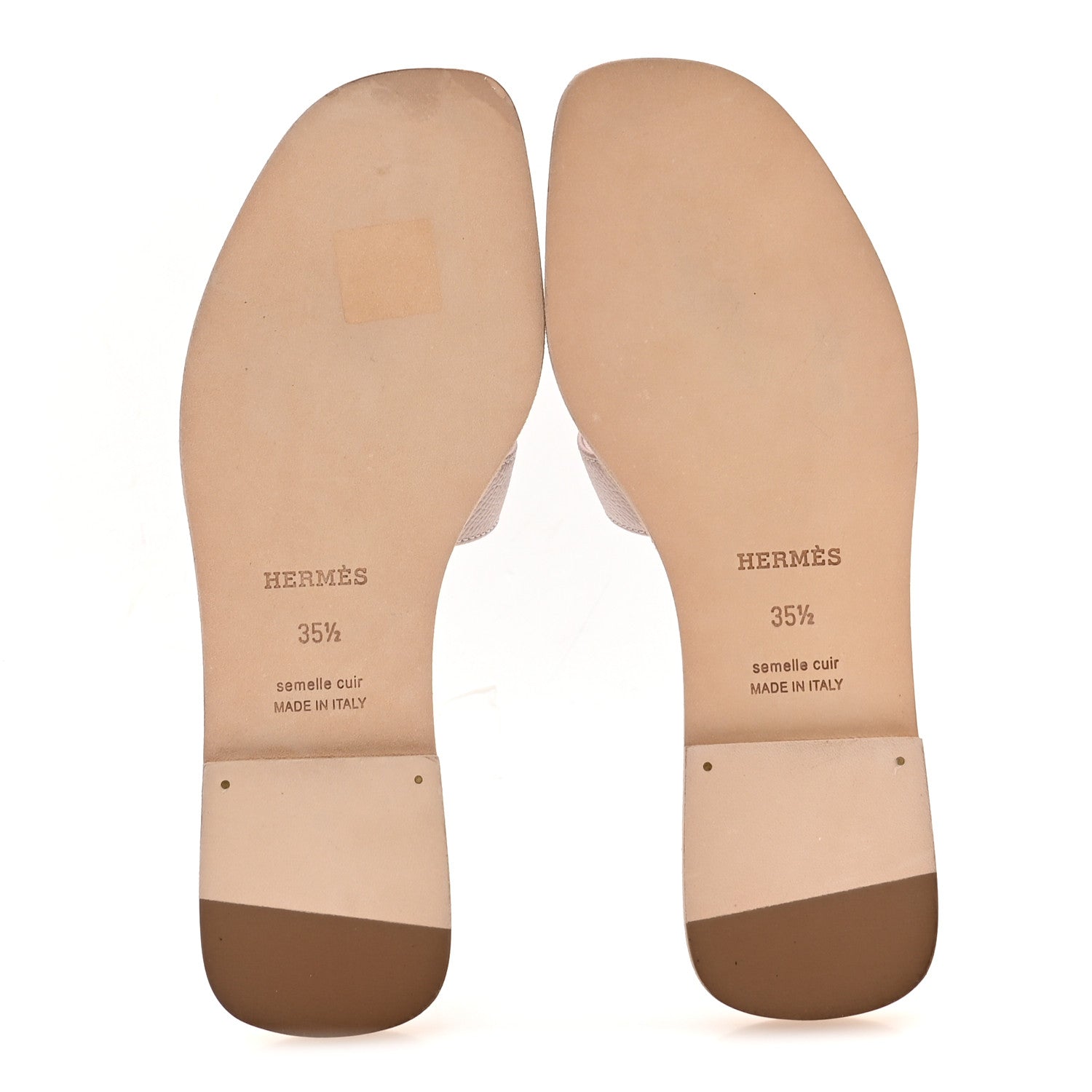 Hermes Epsom Oran Sandals 35.5 Beige Perlino 6 of 9