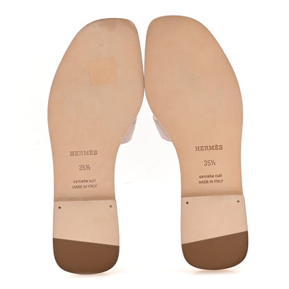Hermes Epsom Oran Sandals 35.5 Beige Perlino 6 of 9