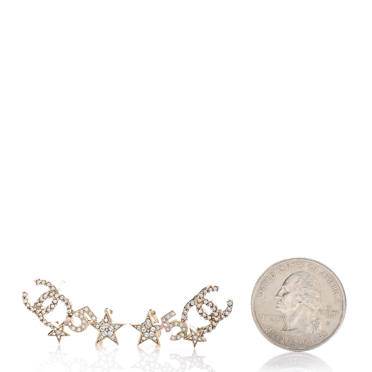 Crystal Star 5 CC Earrings Gold