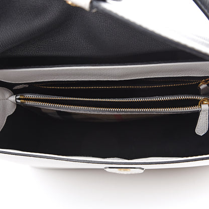 Burberry Derby Calfskin House Check Medium Camberley Chalk White Black 4 of 11