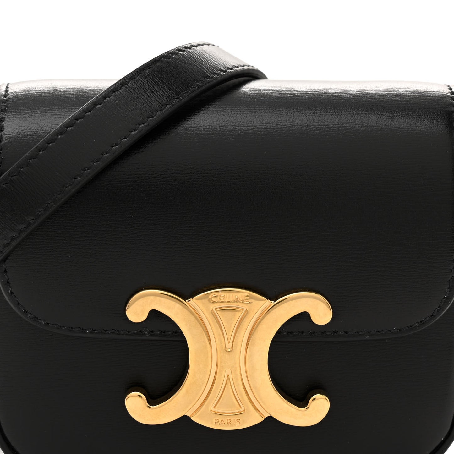 Shiny Calfskin Mini Triomphe Black