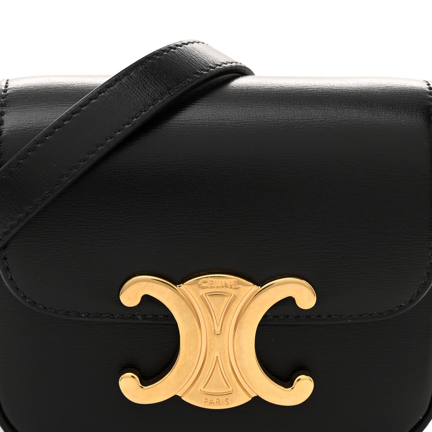 Celine Shiny Calfskin Mini Triomphe Black 8 of 10
