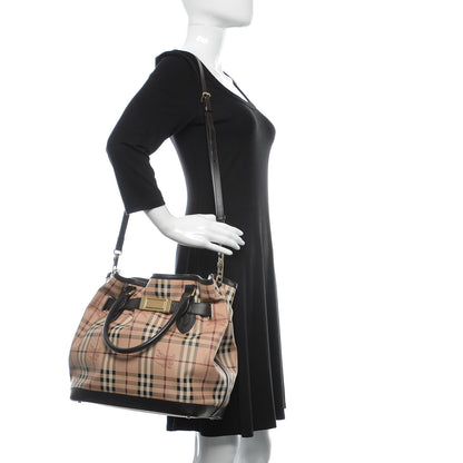 Burberry Haymarket Check Medium Golderton Tote Chocolate 2 of 14