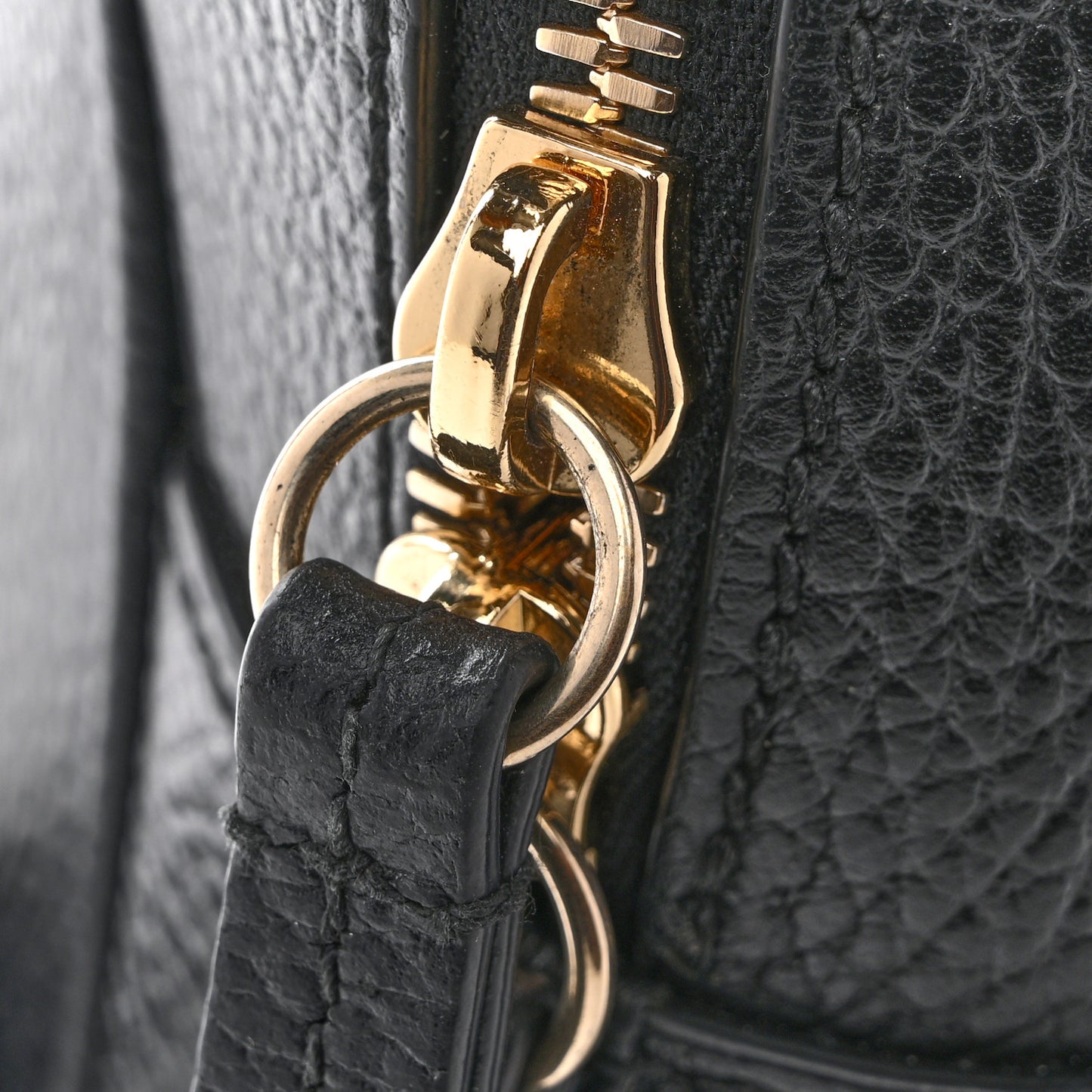 Pebbled Calfskin Soho Chain Backpack Black