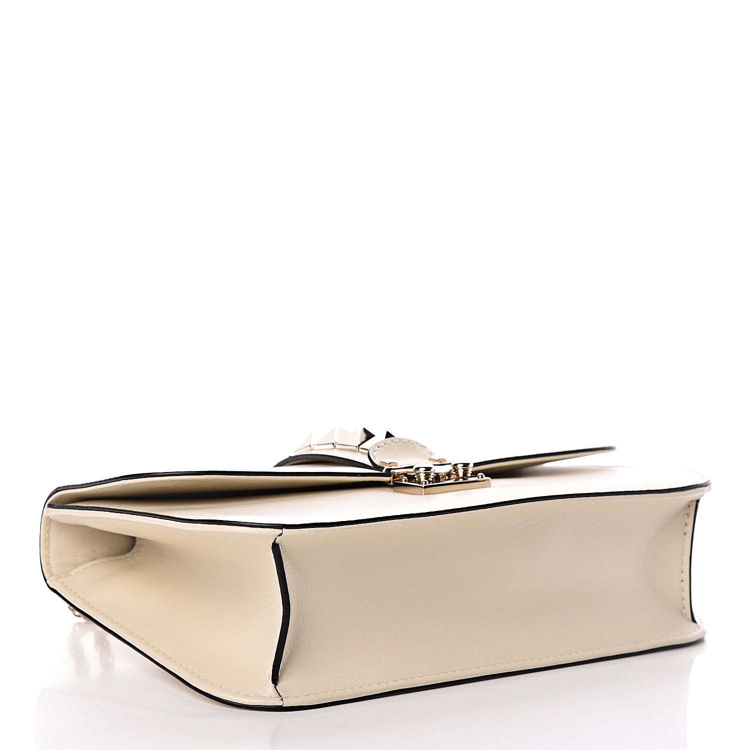 Valentino Garavani Vitello Medium Glam Lock Rockstud Flap Light Ivory 4 of 9
