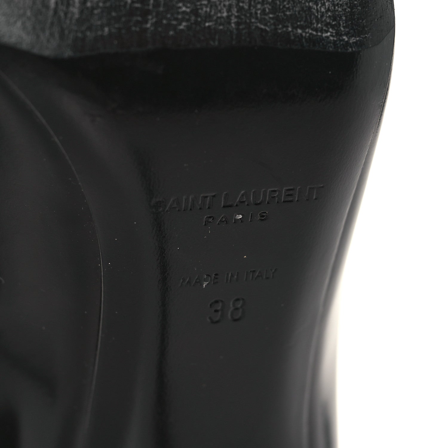 Saint Laurent Patent Calfskin Teddy High Vamp 105 Pumps 38 Black 7 of 9