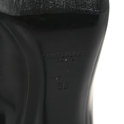 Saint Laurent Patent Calfskin Teddy High Vamp 105 Pumps 38 Black 7 of 9
