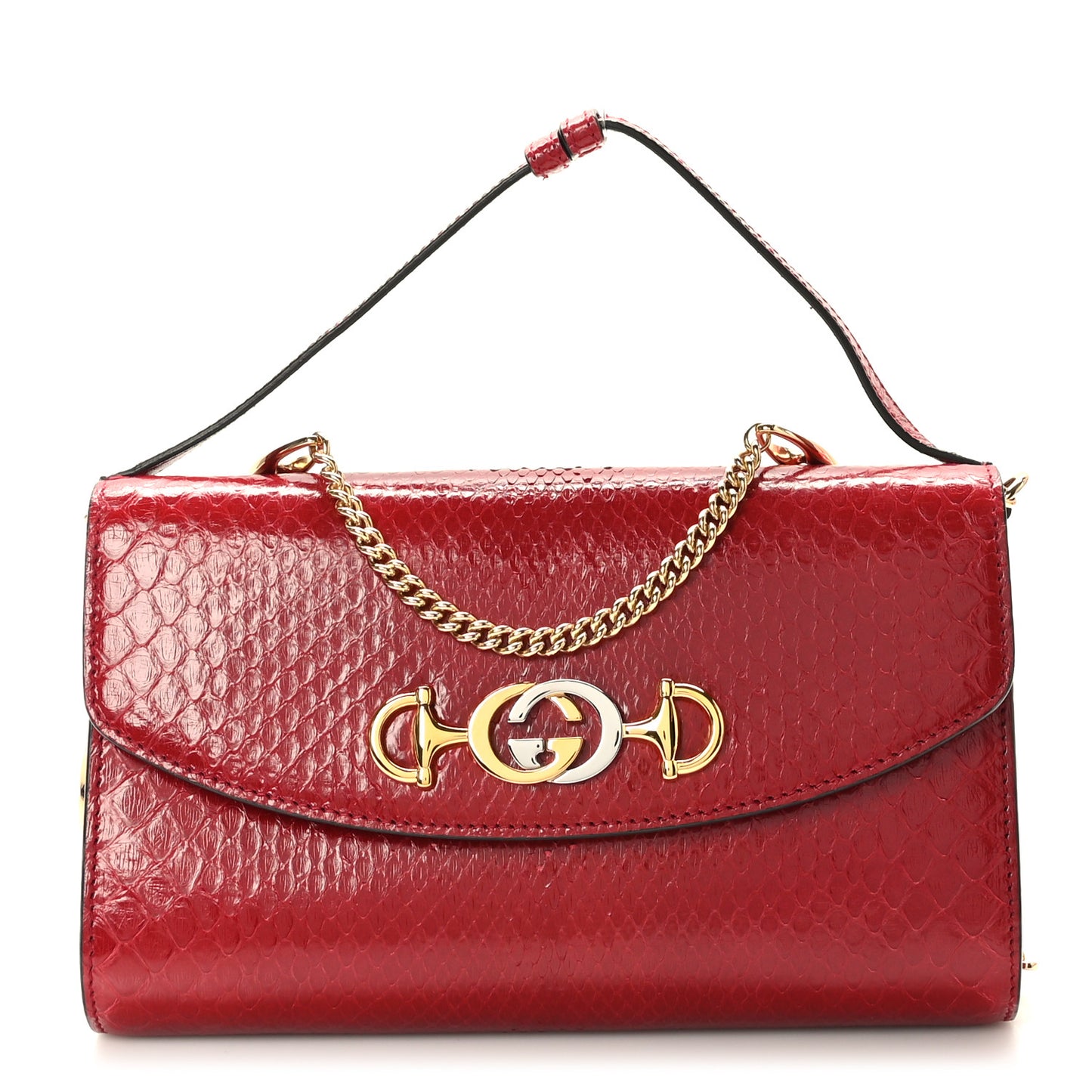 Snakeskin Small Zumi Shoulder Bag Hibiscus Red