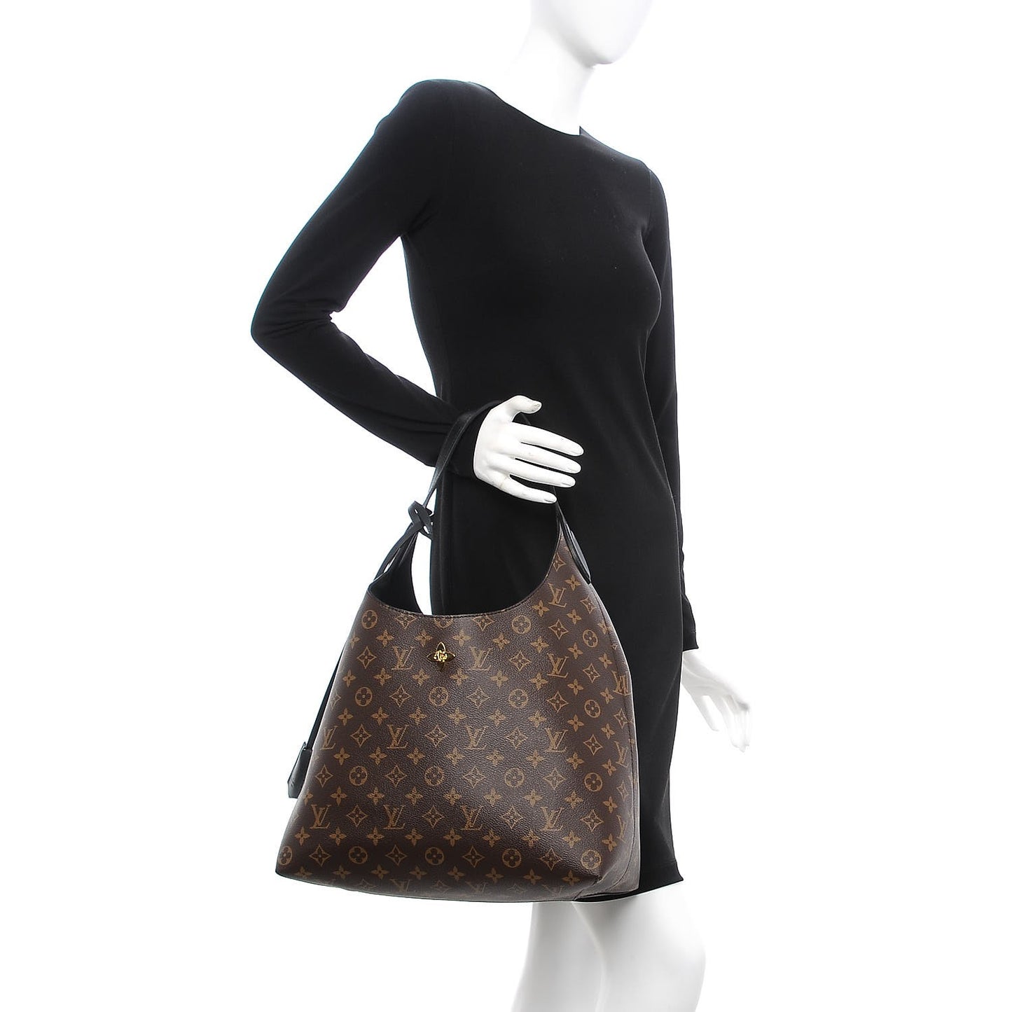 Monogram Flower Hobo Black