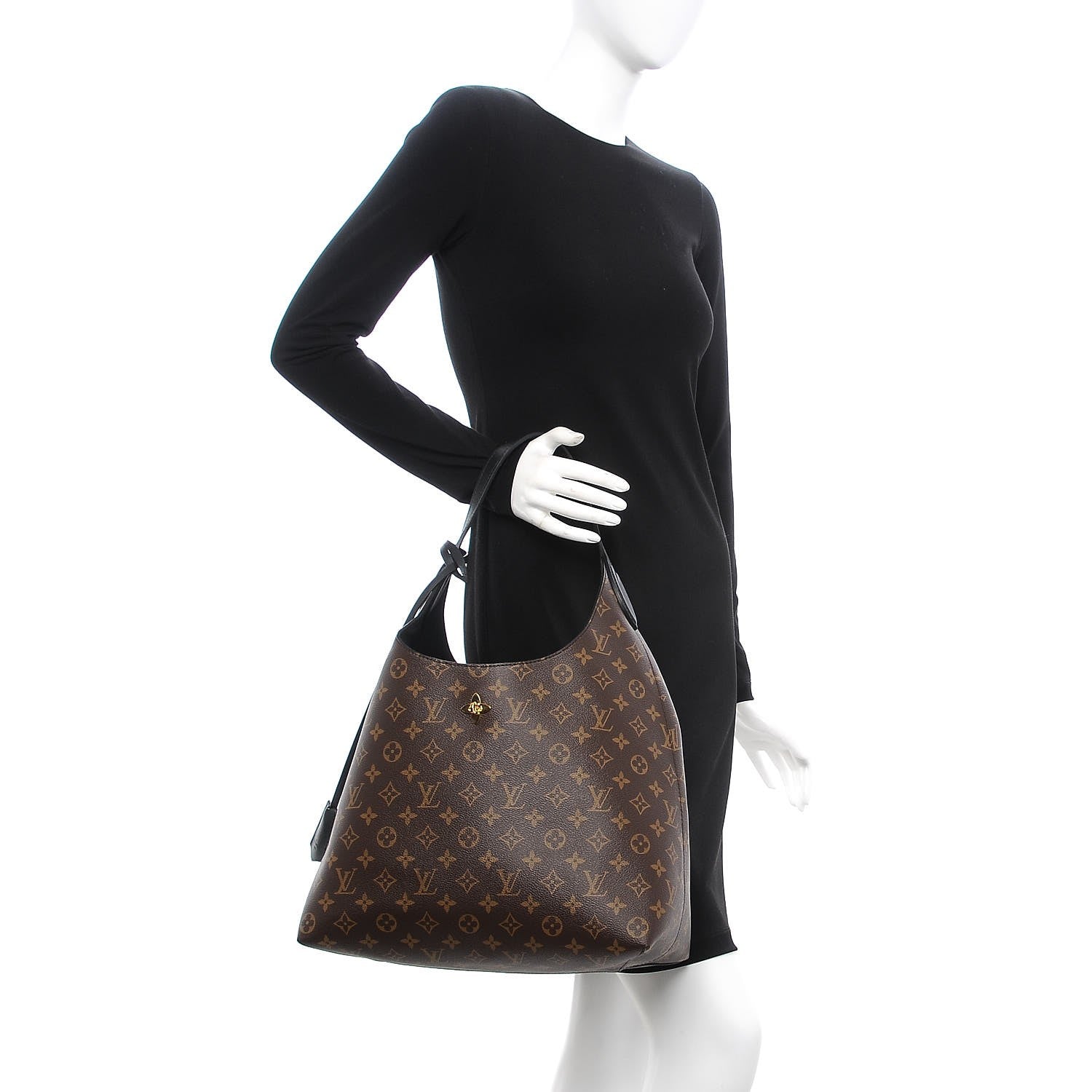 Louis Vuitton Monogram Flower Hobo Black 2 of 11