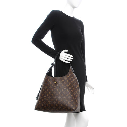 Louis Vuitton Monogram Flower Hobo Black 2 of 11