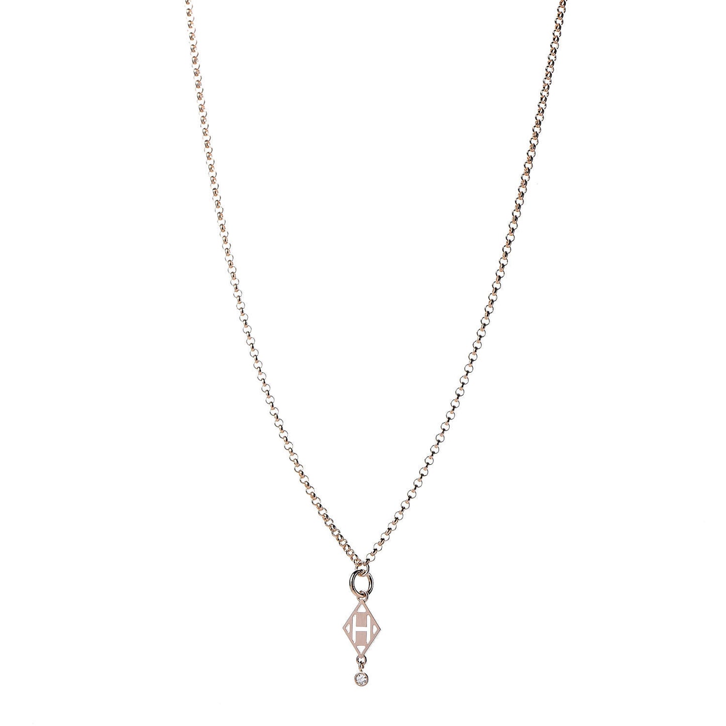 18K Rose Gold Diamond Gambade Pendant Necklace
