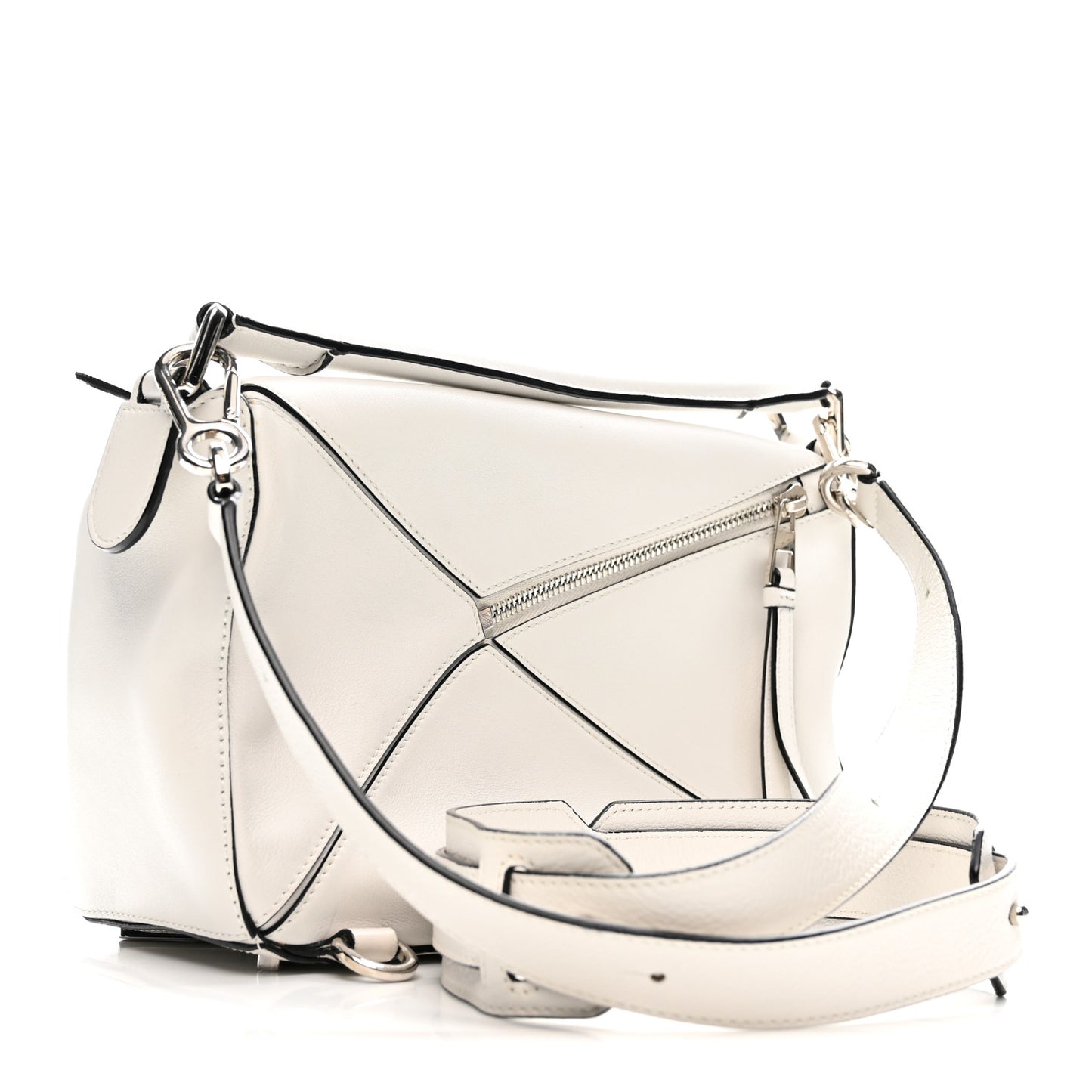 Calfskin Small Puzzle Bag White