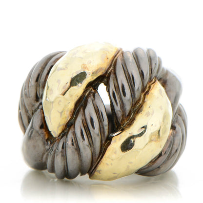David Yurman Darkened Sterling Silver 18K Yellow Gold 20mm Cordelia Ring 5.25 1 of 6