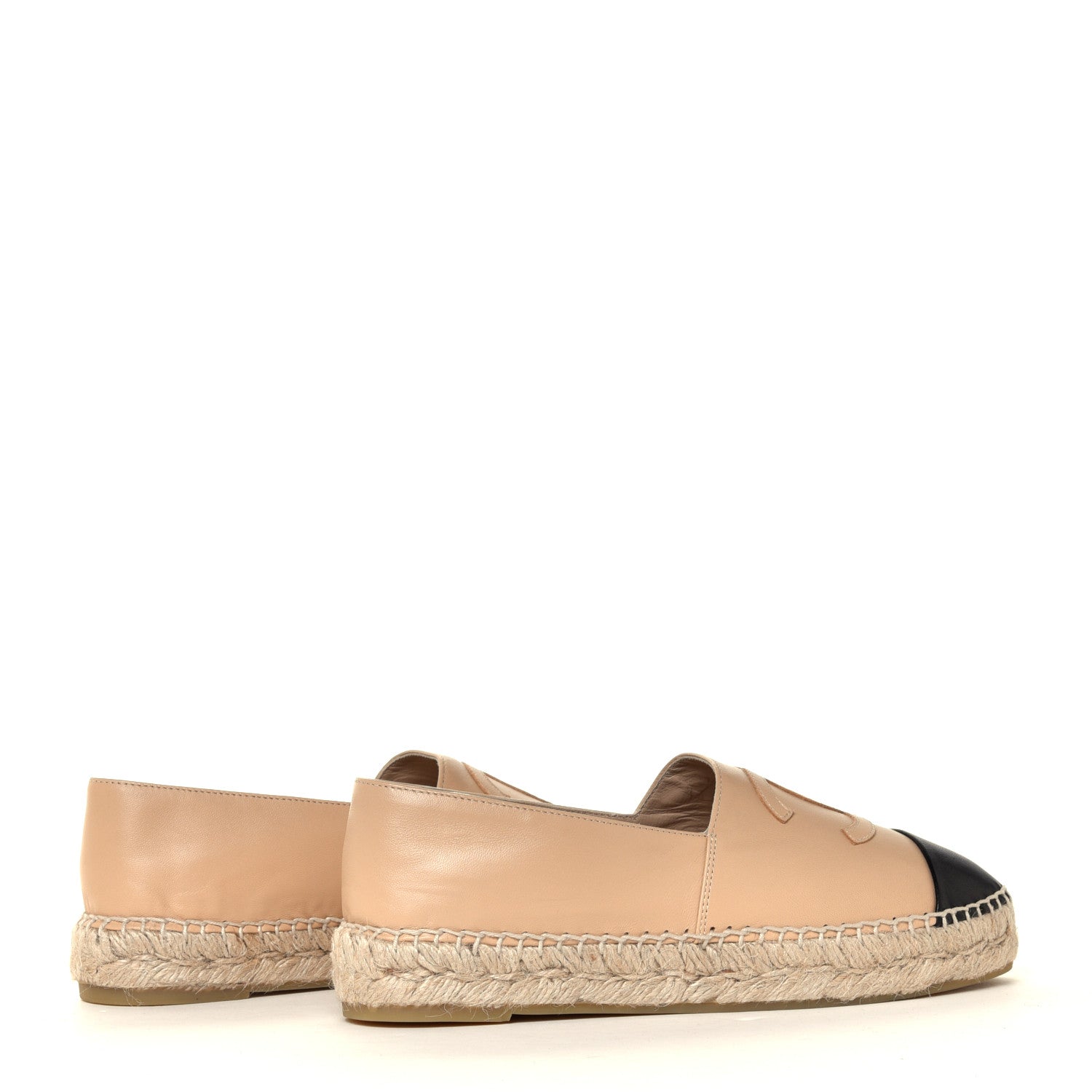 Chanel Lambskin CC Espadrilles 38 Beige Black 8 of 12