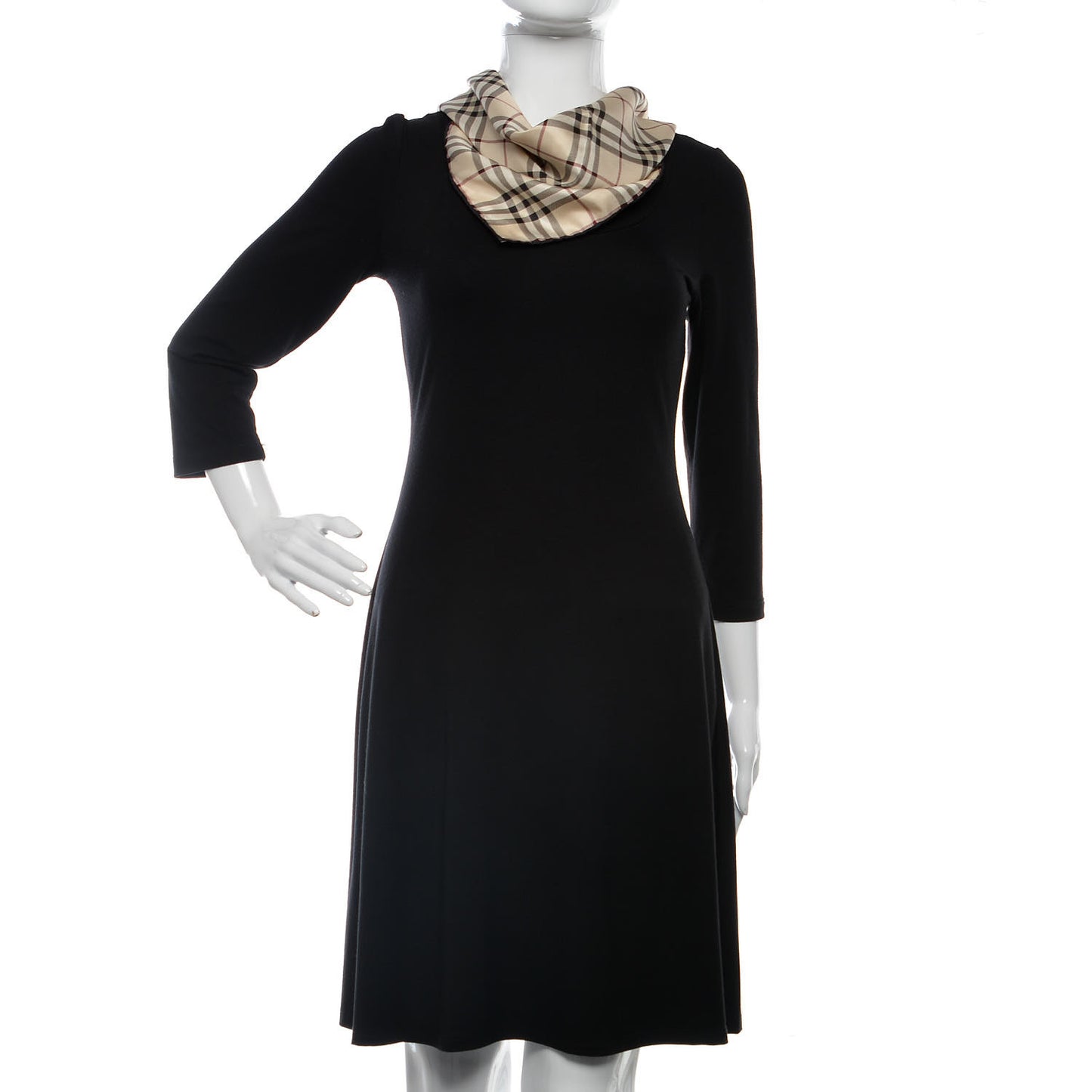 Silk House Check Scarf Black