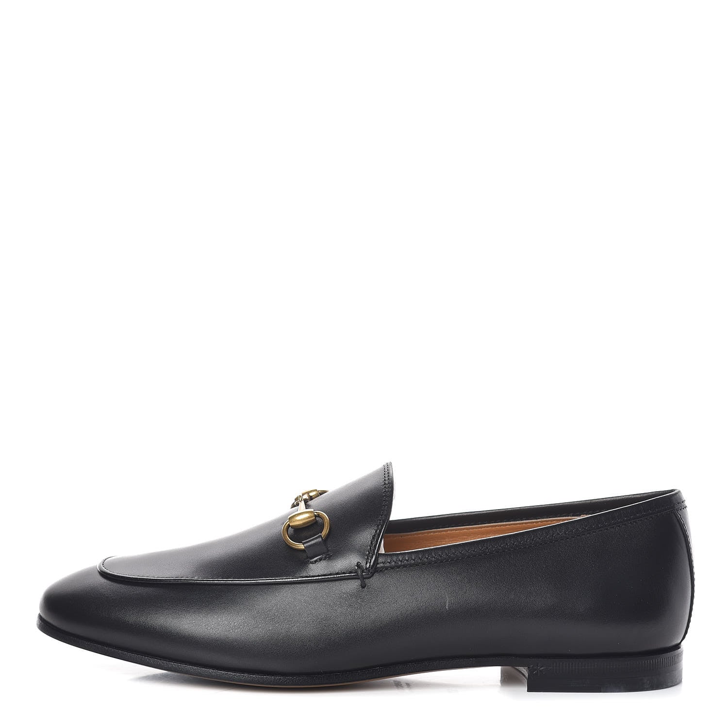 Gucci Calfskin Womens Jordaan Loafers 37.5 Black 1 of 8