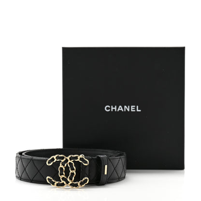 Chanel Calfskin Quilted CC Chain Belt 85 34 Black 10 of 10
