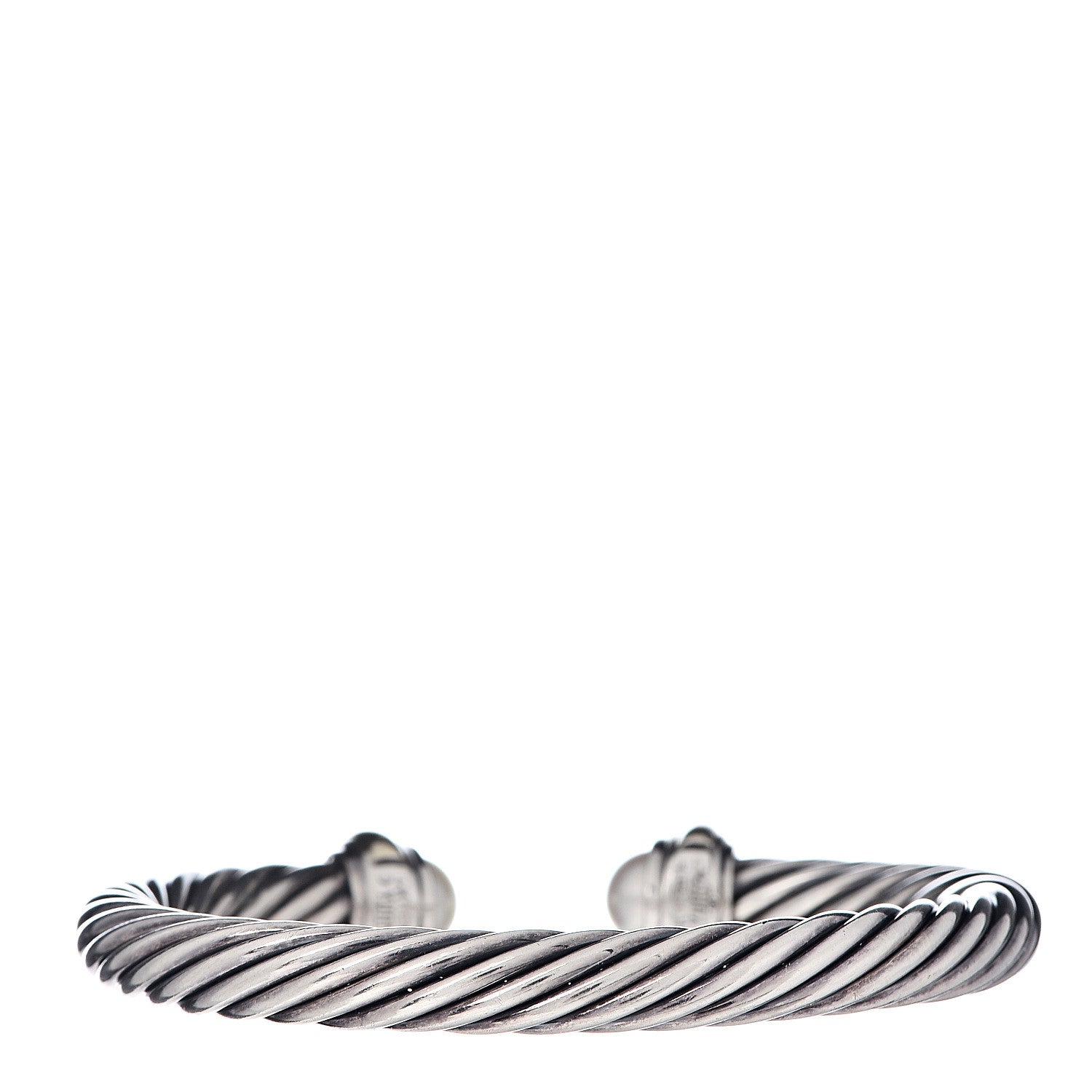 David Yurman Sterling Silver 14K Yellow Gold Pearl 7mm Cable Classics Bracelet 3 of 4