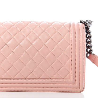 Chanel Lambskin Quilted Medium Boy Flap Light Pink 10 of 10