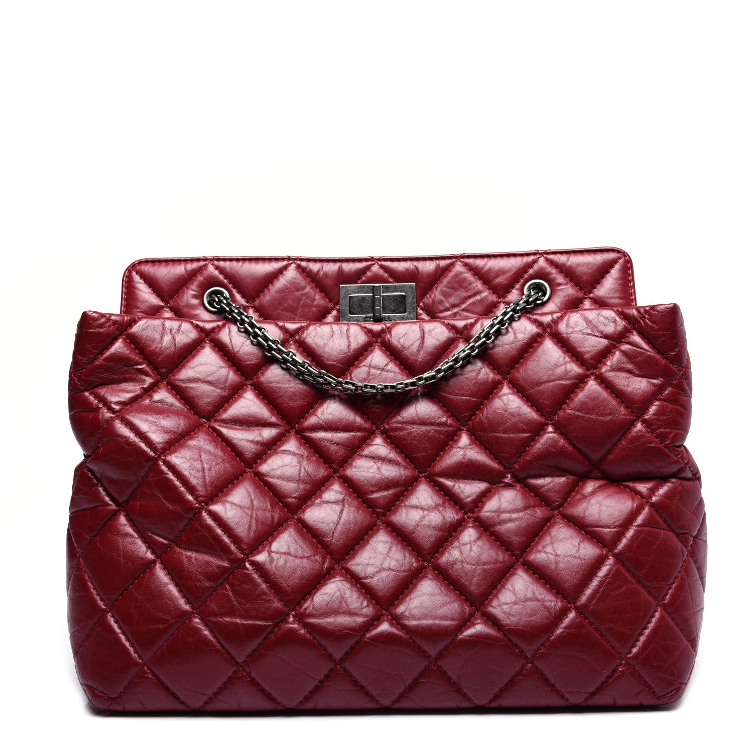 Chanel Aged Calfskin Quilted Reissue 2.55 Tote Red 1 of 14