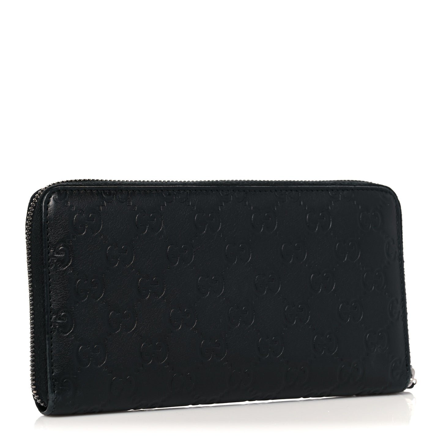 Guccissima Signature Zip Around Organizer Wallet Black