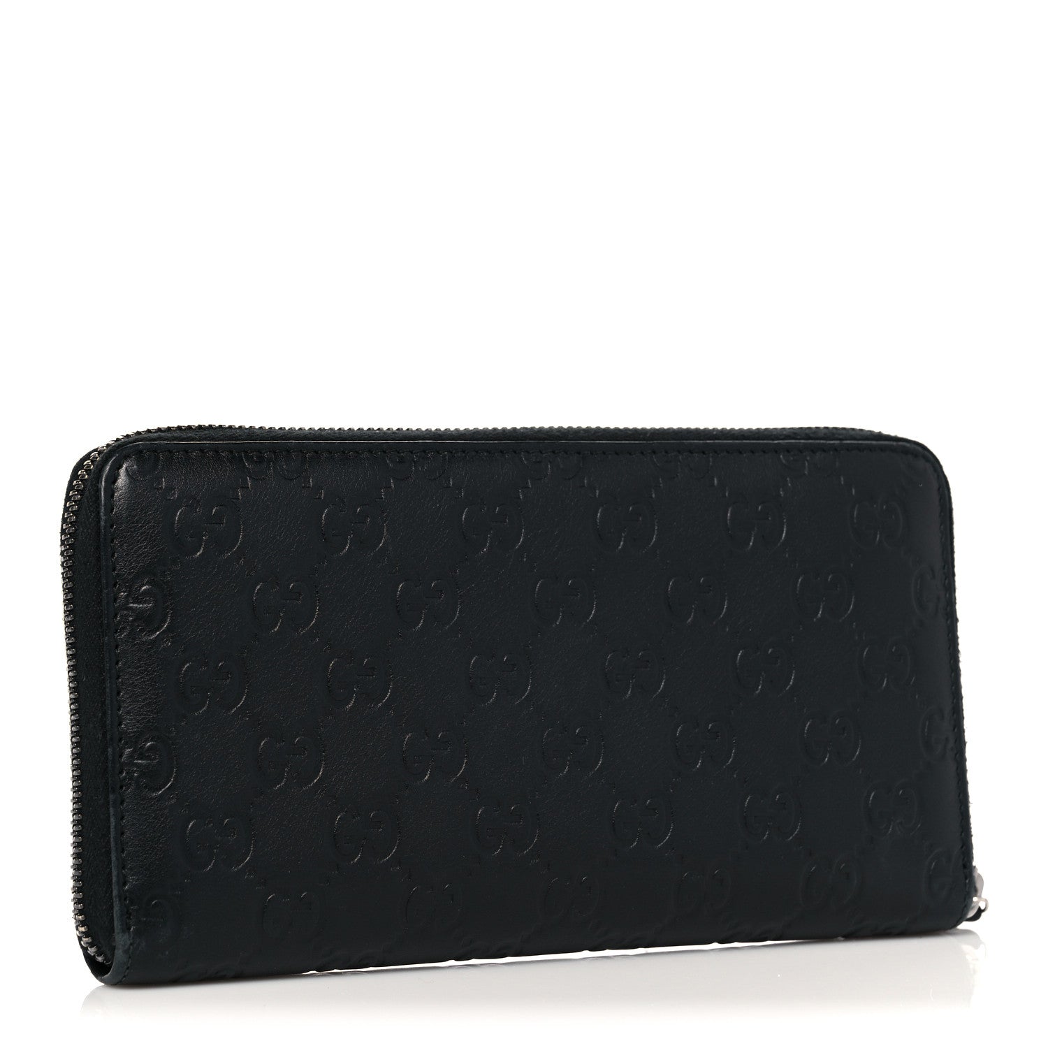 Gucci Guccissima Signature Zip Around Organizer Wallet Black 3 of 14