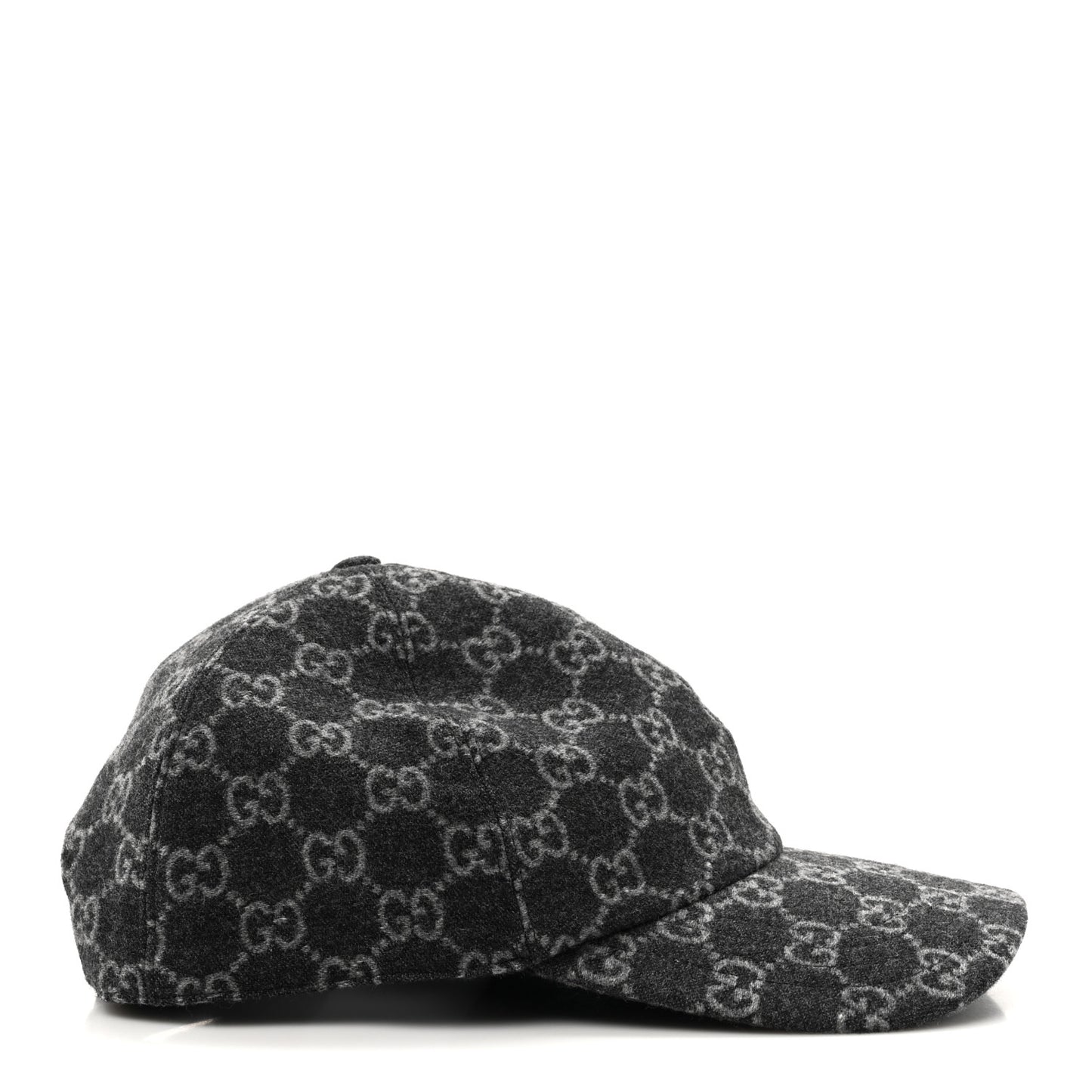 Covered Wool GG Monogram Baseball Hat L Grey Dark Grey