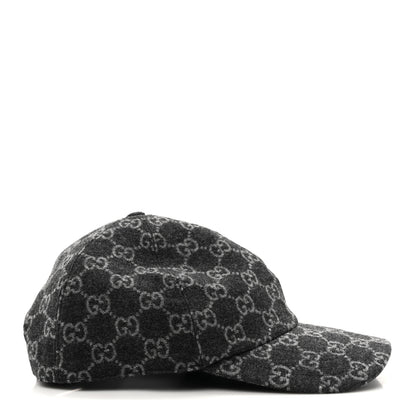 Gucci Covered Wool GG Monogram Baseball Hat L Grey Dark Grey 5 of 9