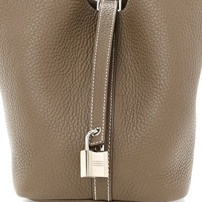 Hermes Taurillon Clemence Picotin Lock 18 PM Etoupe 8 of 10