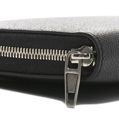 Balenciaga Grained Calfskin Zip Card Case Wallet Black 8 of 9